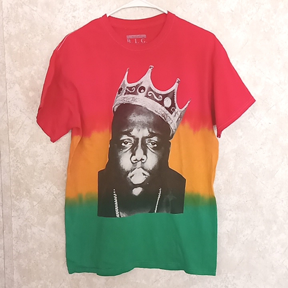 Notorious B.I.G Tee, Jamaican colors, pre loved condition, size Med.